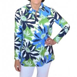 NEW BOHO CHIC center seam top in blue olive